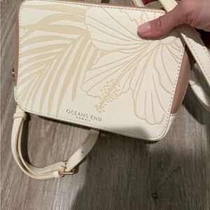 Cream Floral Crossbody Bag